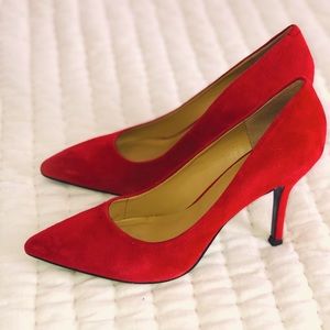 Nine West Red Suede Pumps